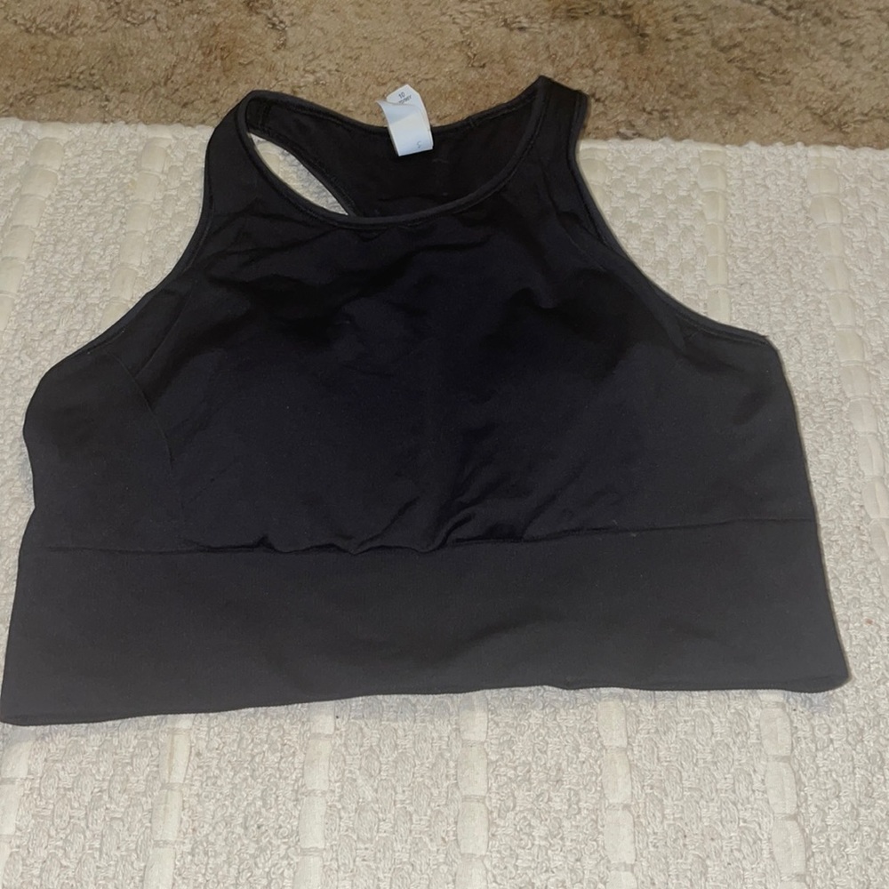 black lululemon longline sports bra